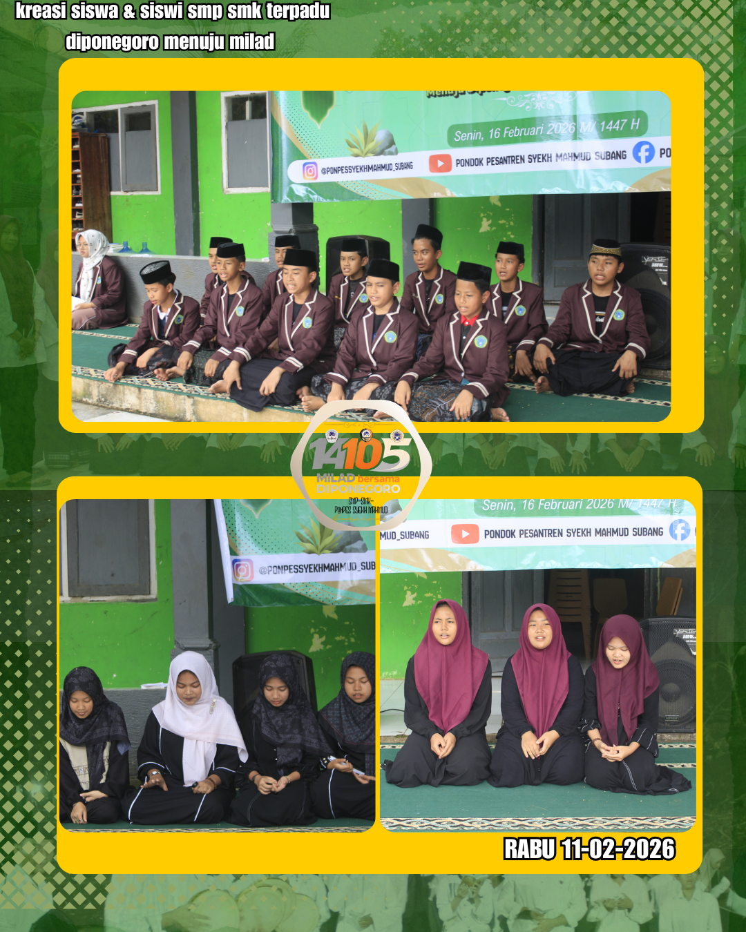 Kreasi terbaik siswa kami di persembahkan dalam rangka menyambut Milad Akbar