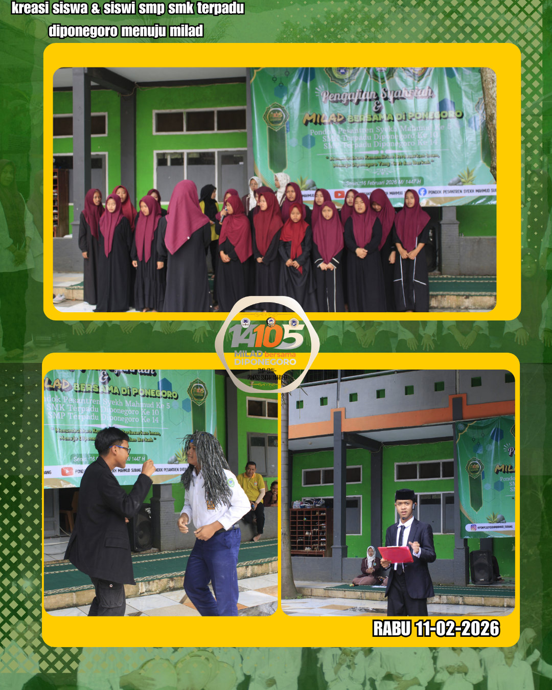 Kreasi terbaik siswa kami di persembahkan dalam rangka menyambut Milad Akbar